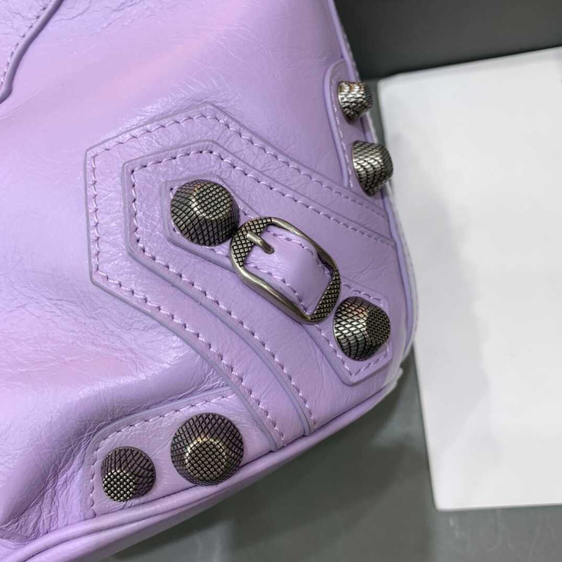 Ba*len*cia*ga le cagole small bucket bag purple