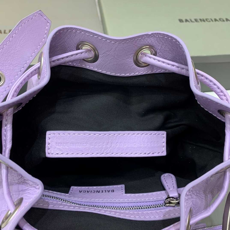 Ba*len*cia*ga le cagole xs bucket bag purple