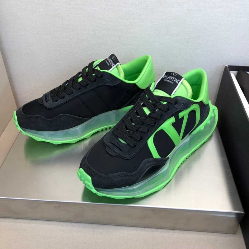 Valentino Garavani Vlogo Sneakers Black and Green