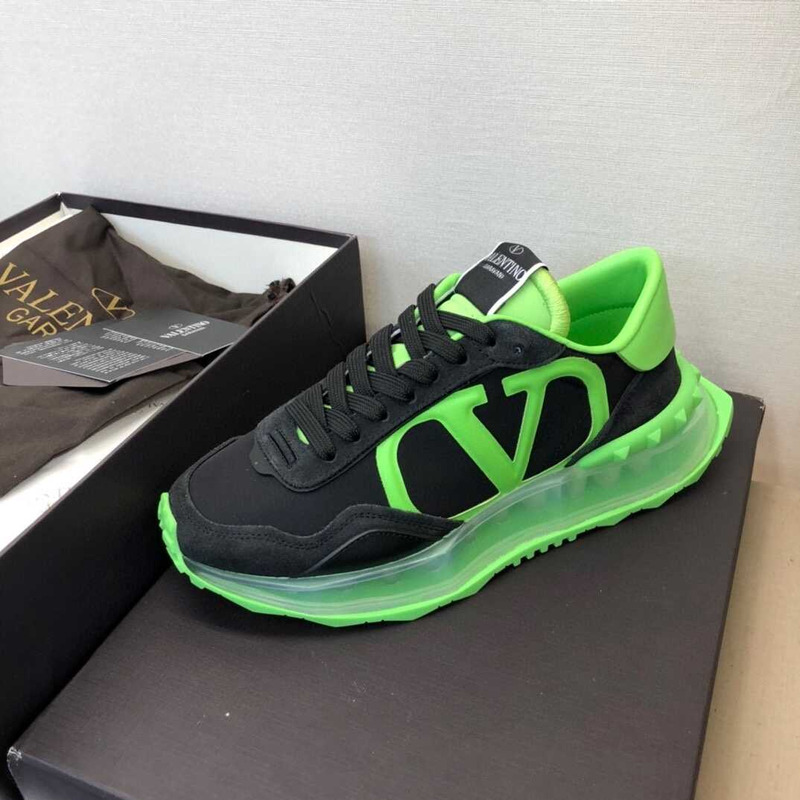 Valentino Garavani Vlogo Sneakers Black and Green