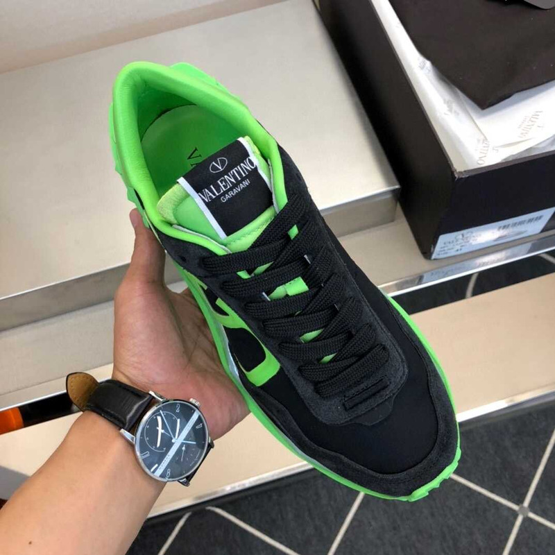 Valentino Garavani Vlogo Sneakers Black and Green