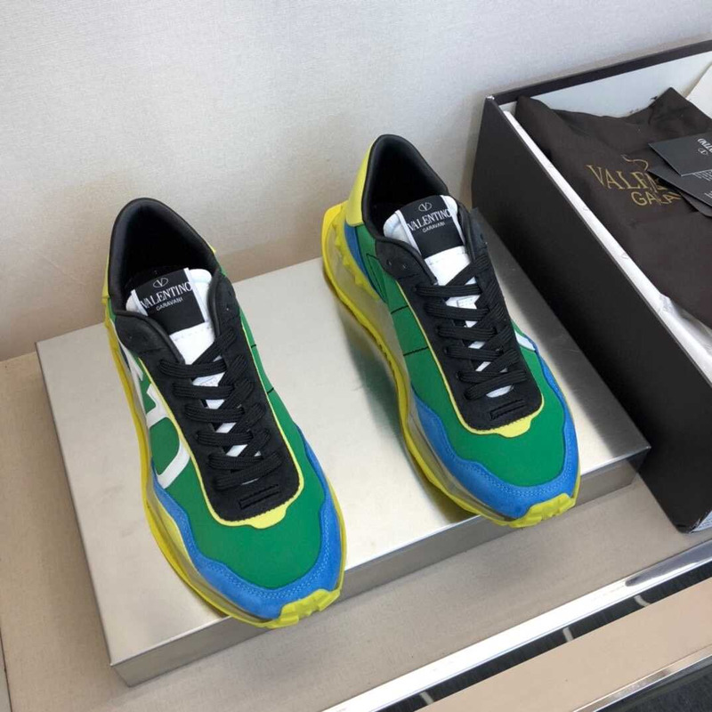 Valentino Garavani Vlogo Sneakers Green Yellow and Blue