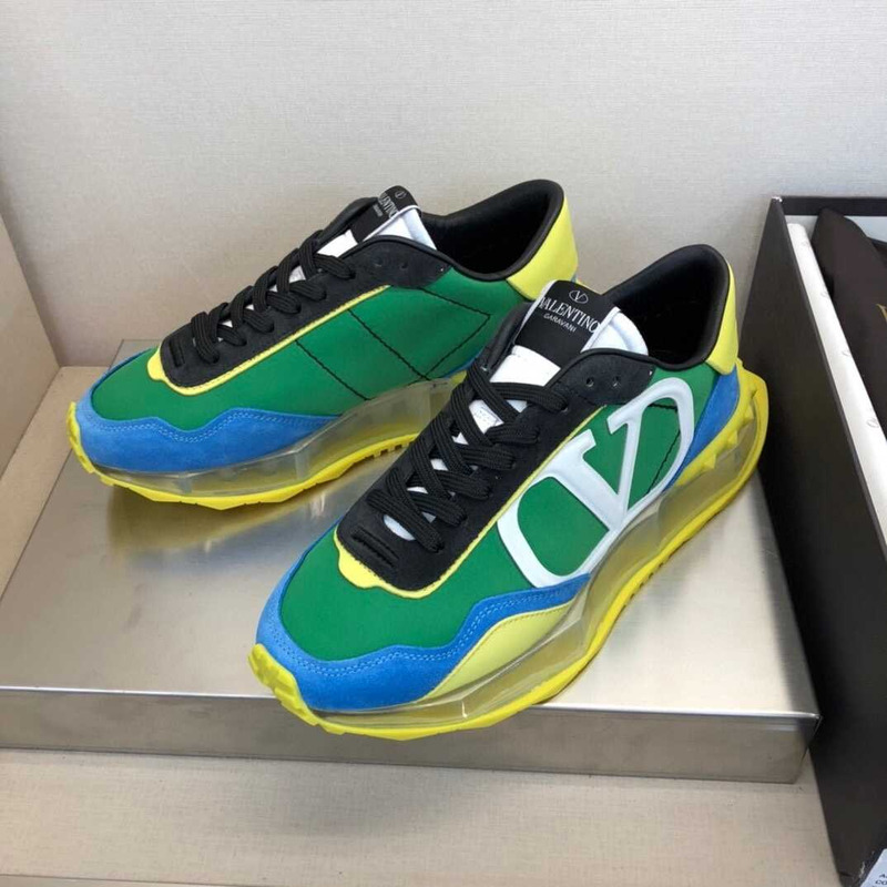 Valentino Garavani Vlogo Sneakers Green Yellow and Blue