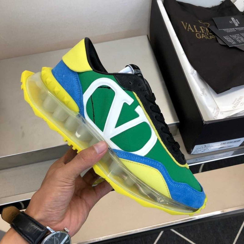 Valentino Garavani Vlogo Sneakers Green Yellow and Blue