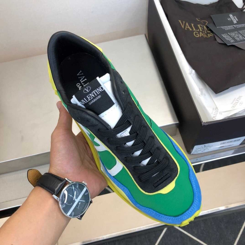 Valentino Garavani Vlogo Sneakers Green Yellow and Blue