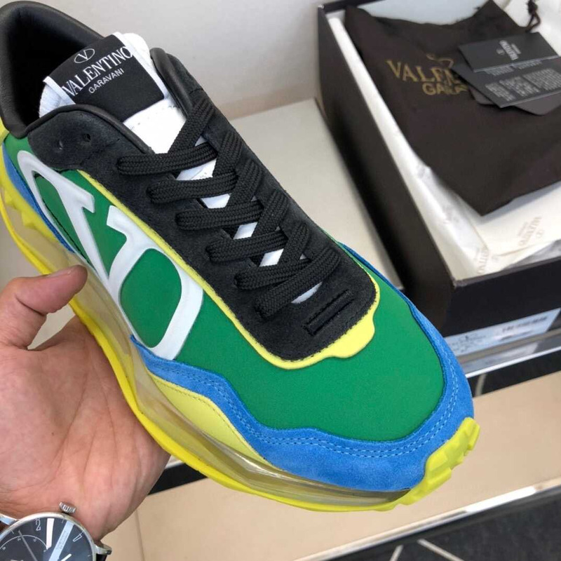 Valentino Garavani Vlogo Sneakers Green Yellow and Blue