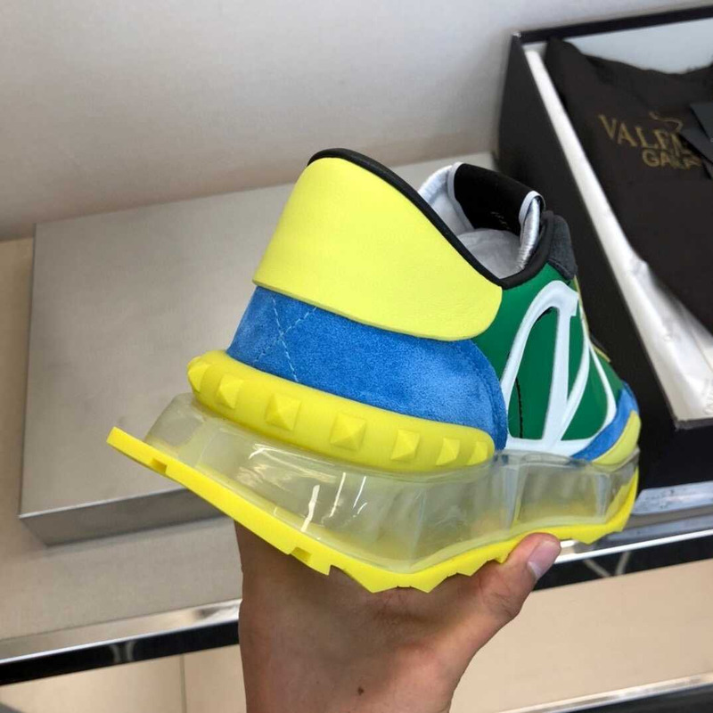 Valentino Garavani Vlogo Sneakers Green Yellow and Blue