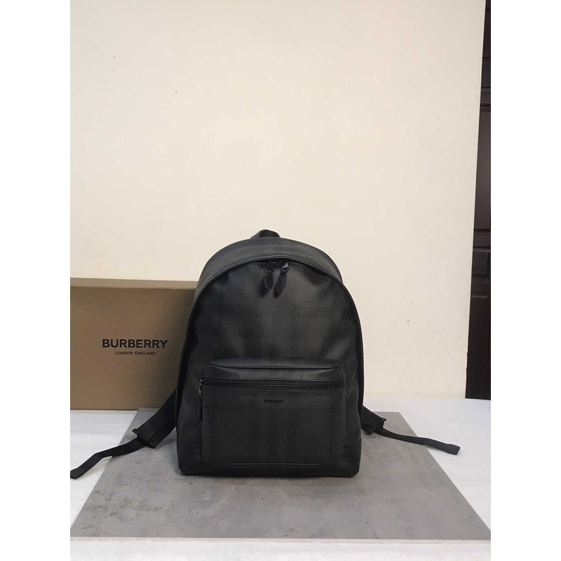 B**rry checked leather backpack