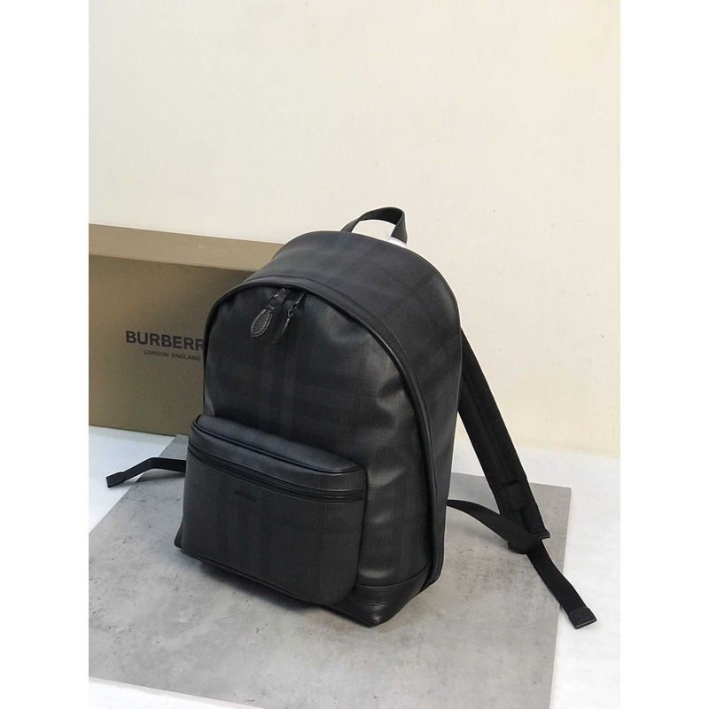 B**rry checked leather backpack