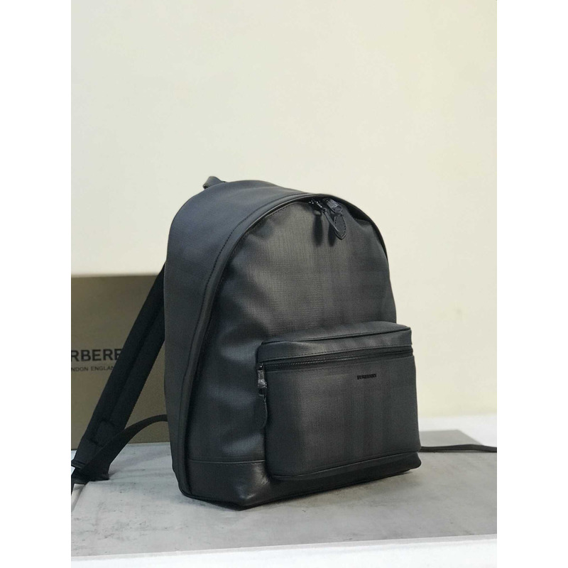 B**rry checked leather backpack