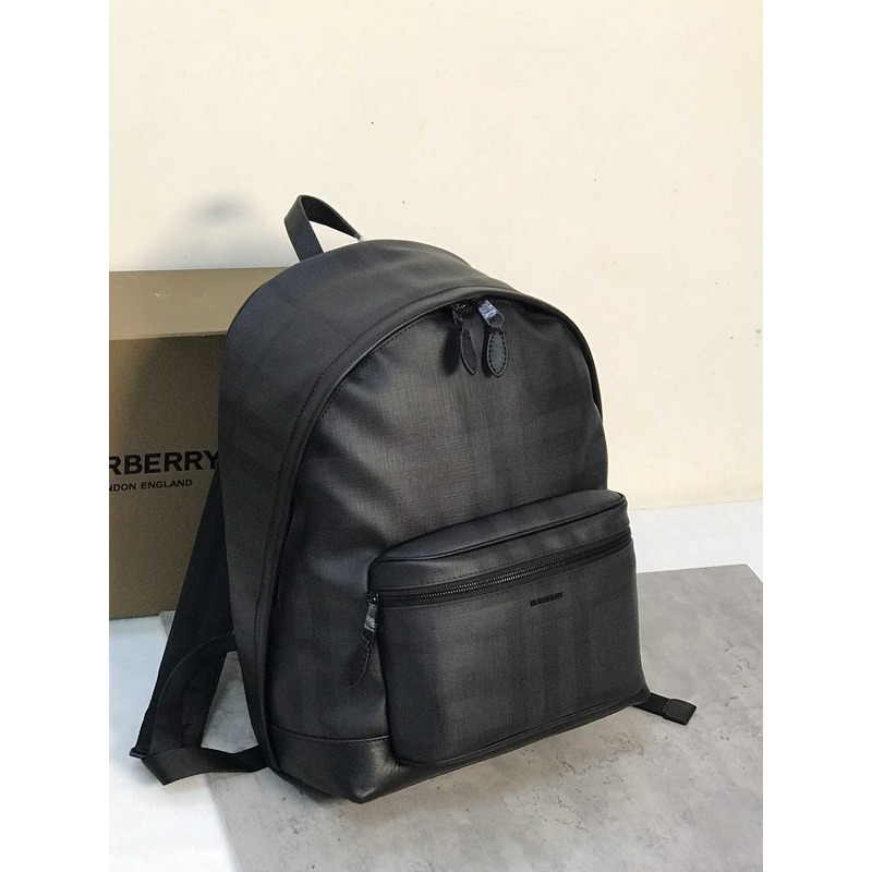 B**rry checked leather backpack