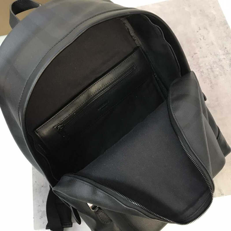 B**rry checked leather backpack