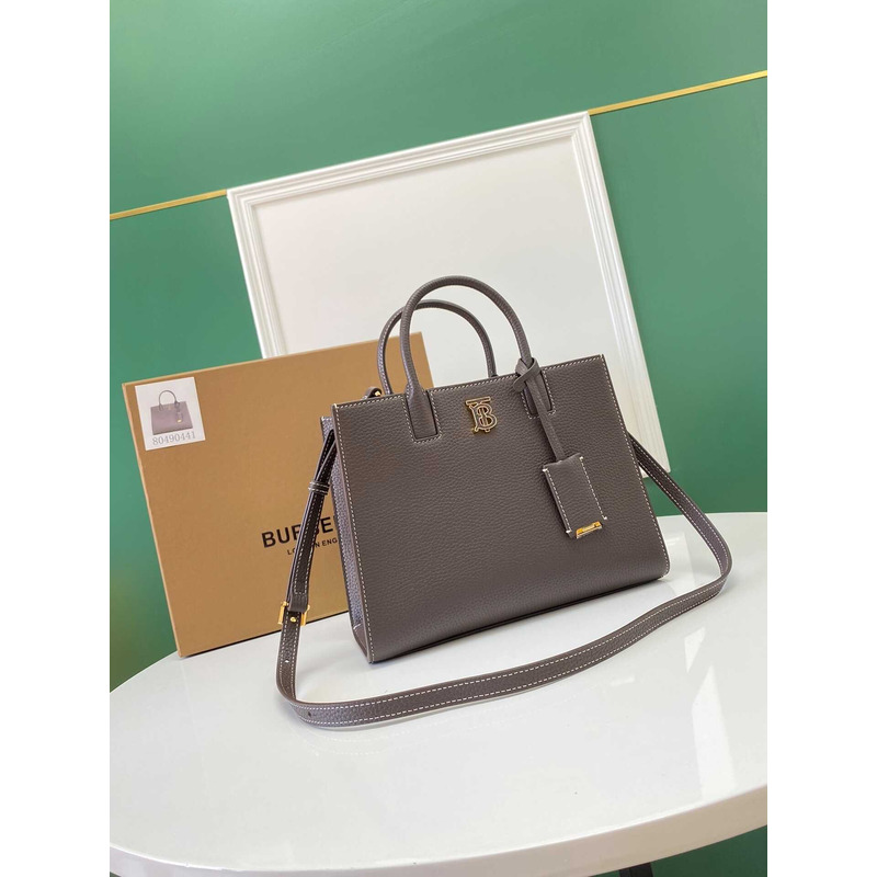 B**rry frances mini leather tote bag gray