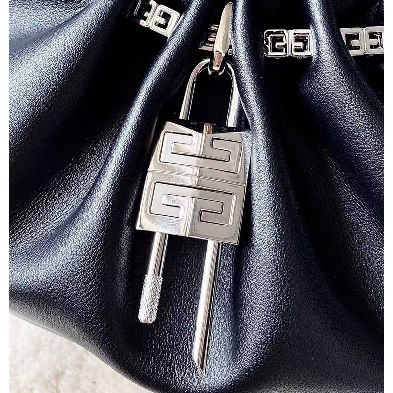 Givenchy Mini Kenny Monogram Top-Handle Bag In Silk Black