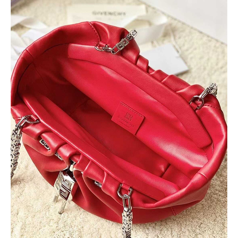 Givenchy Mini Kenny Monogram Top-Handle Bag In Silk Red