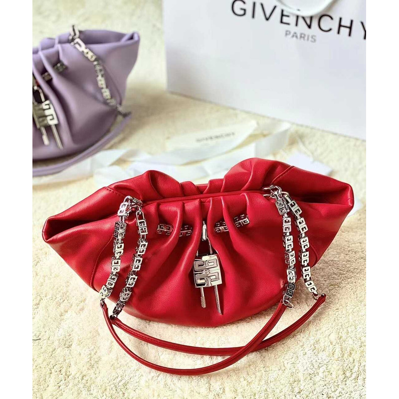 Givenchy Mini Kenny Monogram Top-Handle Bag In Silk Red