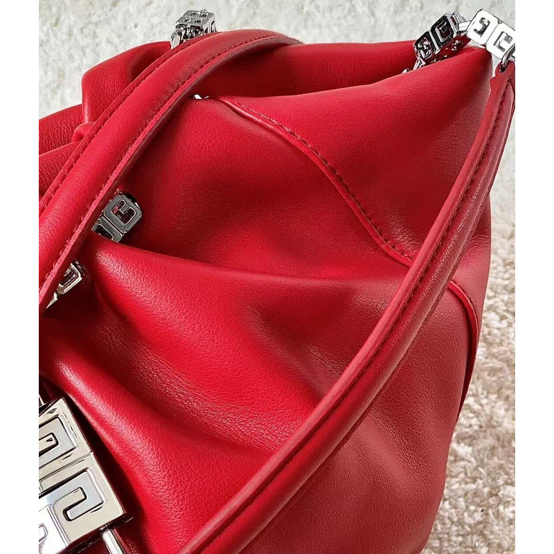 Givenchy Mini Kenny Monogram Top-Handle Bag In Silk Red