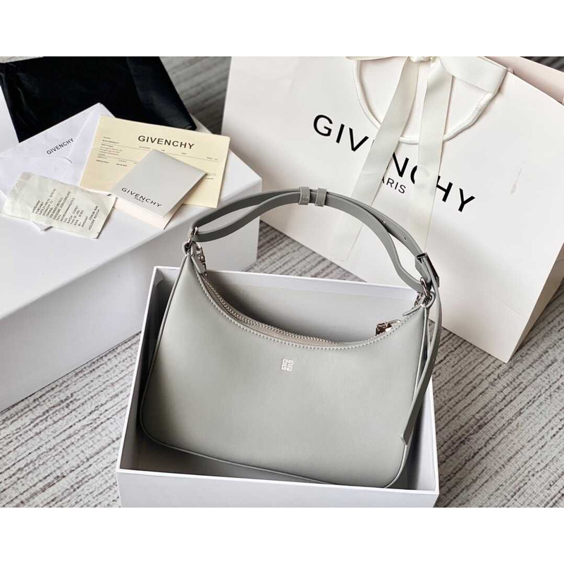 Givenchy Moon Cut Out Small Leather Shoulder Bag Grey