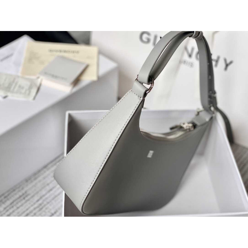 Givenchy Moon Cut Out Small Leather Shoulder Bag Grey