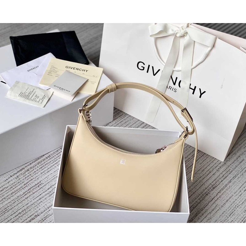 Givenchy Moon Cut Out Small Leather Shoulder Bag Beige