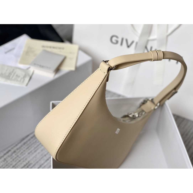 Givenchy Moon Cut Out Small Leather Shoulder Bag Beige