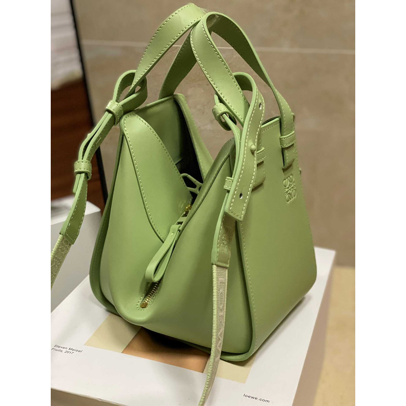 Loewe Compact Hammock Satin Calfskin Lime Green Glaze