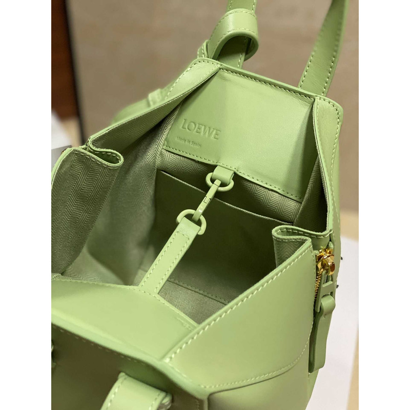 Loewe Compact Hammock Satin Calfskin Lime Green Glaze