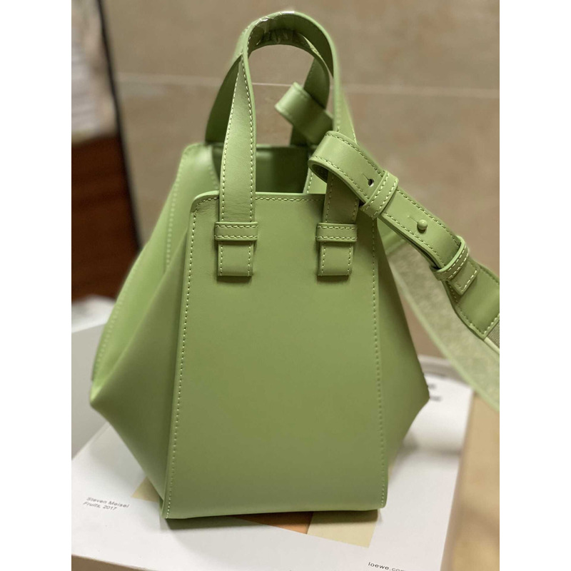 Loewe Compact Hammock Satin Calfskin Lime Green Glaze