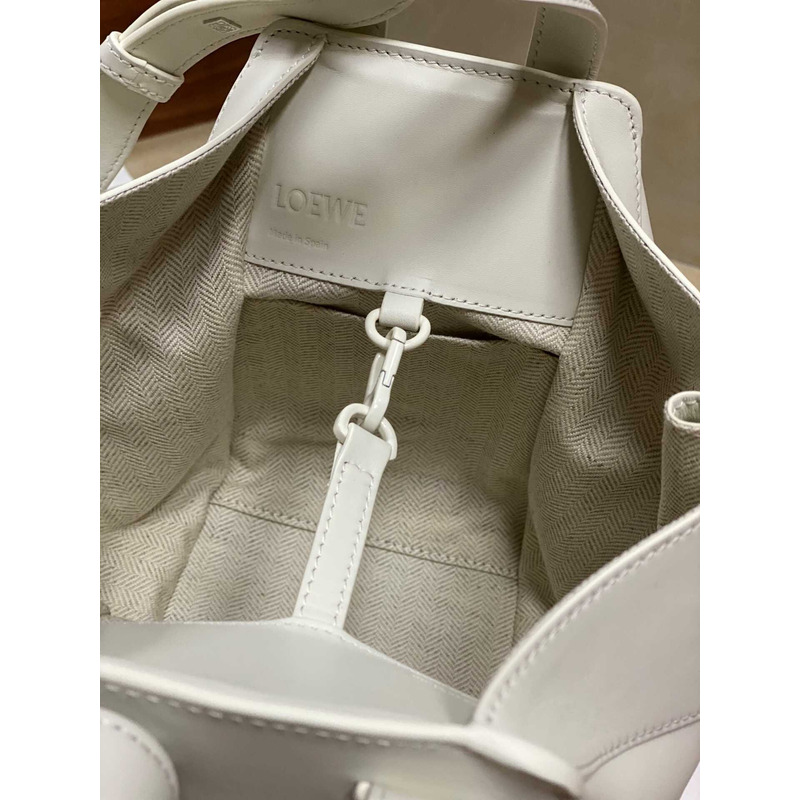 Loewe Compact Hammock Satin Calfskin White Glaze