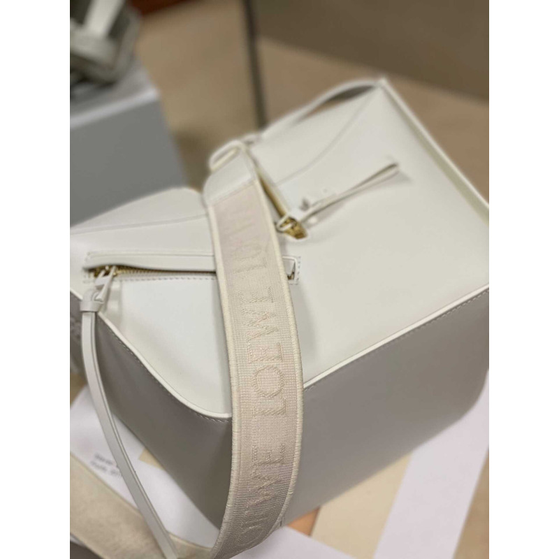 Loewe Compact Hammock Satin Calfskin White Glaze