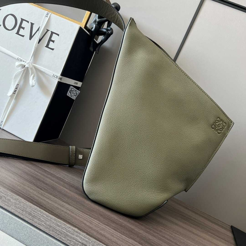 Loewe Anton Sling In Soft Grained Calfskin Khaki Green