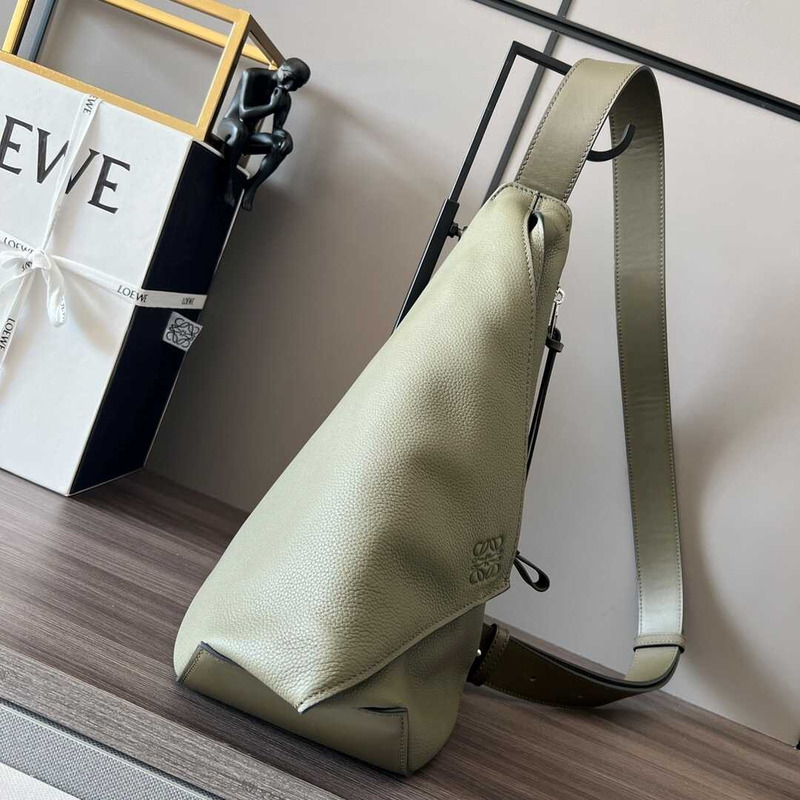 Loewe Anton Sling In Soft Grained Calfskin Khaki Green