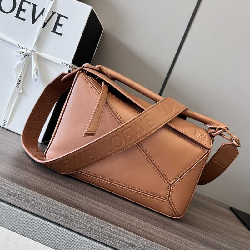 Loewe Small Puzzle Bag In Classic Calfskin Pecan Color