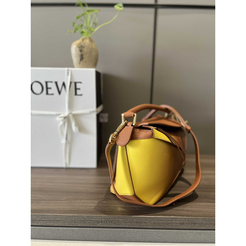 Loewe Small Puzzle Bag In Classic Calfskin Yellow