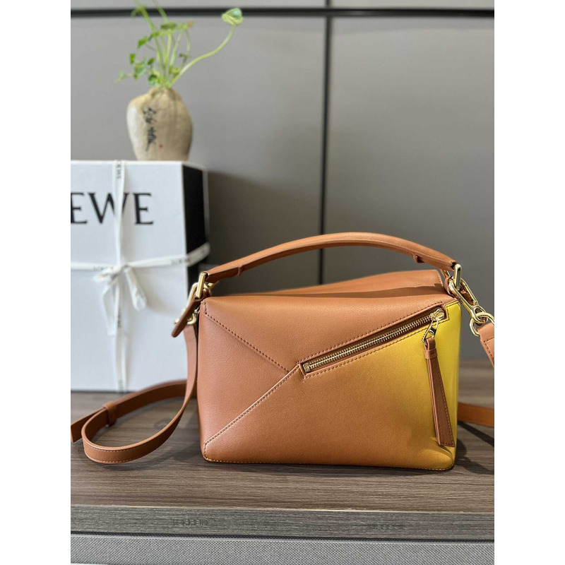 Loewe Small Puzzle Bag In Classic Calfskin Yellow