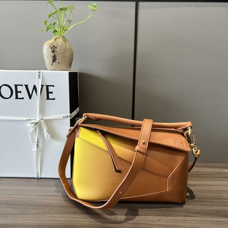 Loewe Small Puzzle Bag In Classic Calfskin Yellow