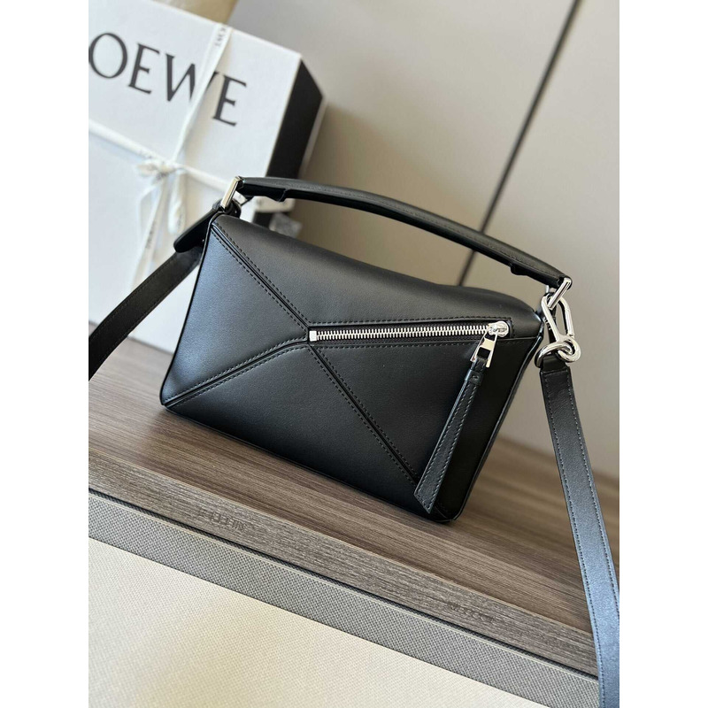 Loewe Mini Leather Puzzle Top-Handle Bag Black