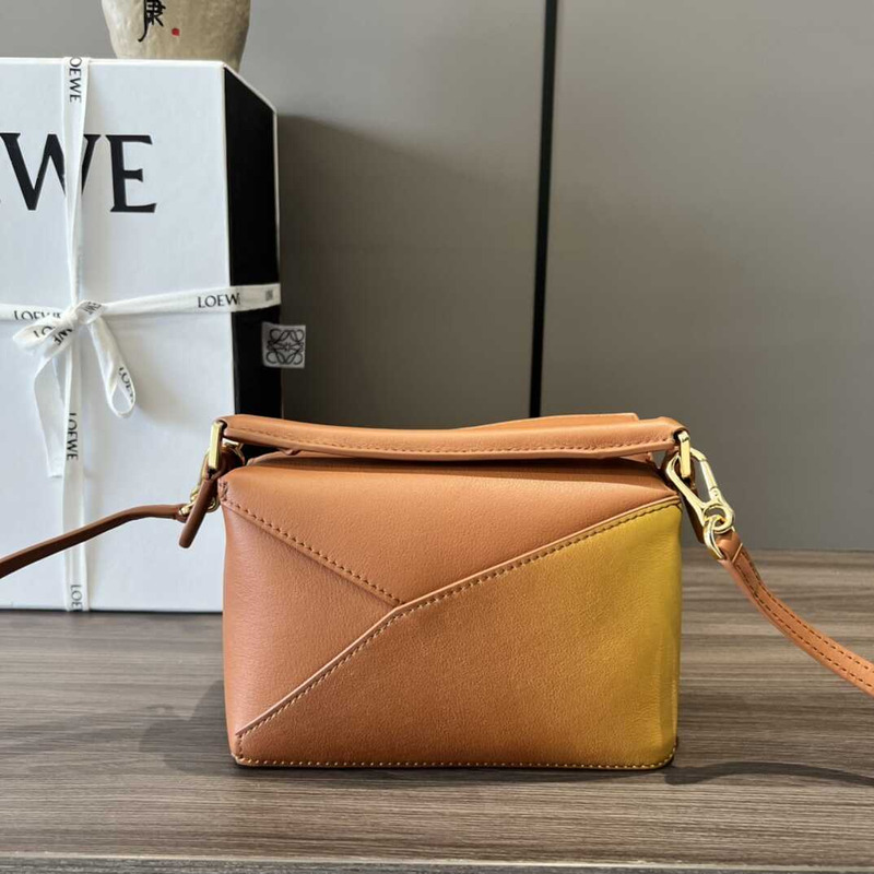 Loewe Mini Leather Puzzle Top-Handle Bag Yellow