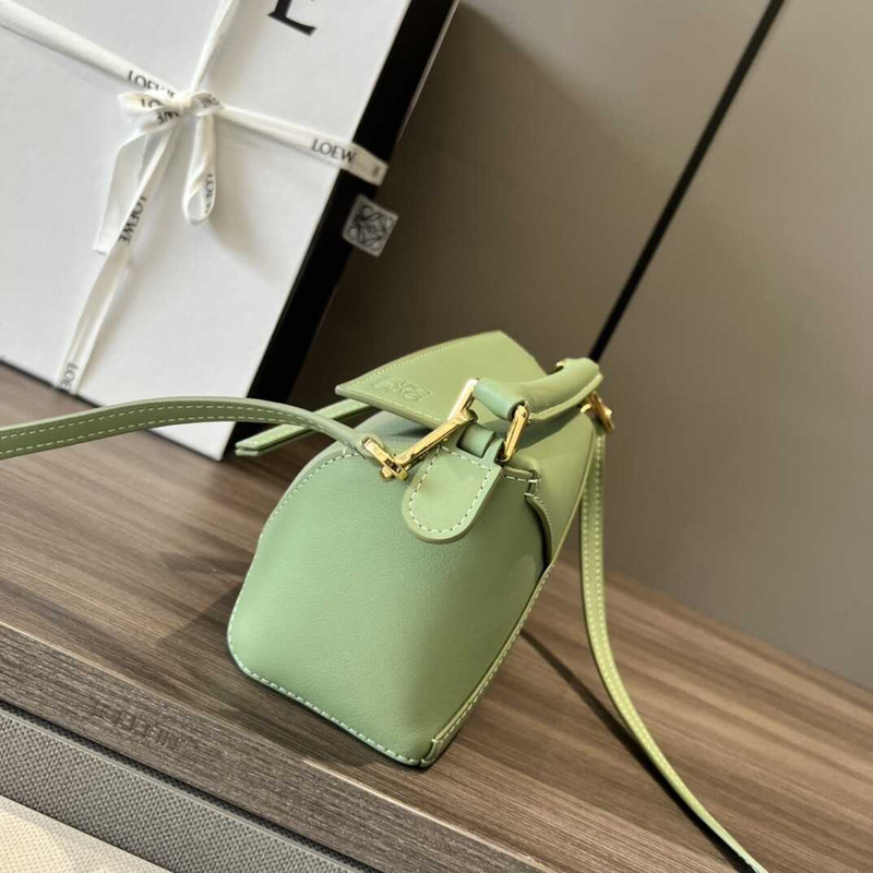 Loewe Mini Leather Puzzle Top-Handle Bag Green