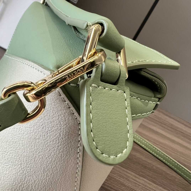 Loewe Mini Leather Puzzle Top-Handle Bag Green