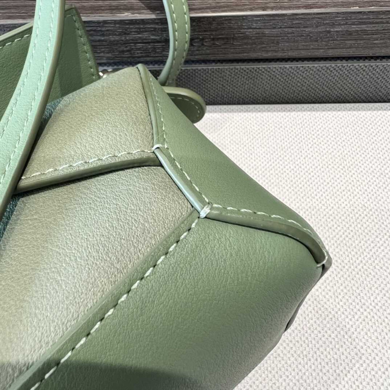 Loewe Mini Leather Puzzle Top-Handle Bag Green