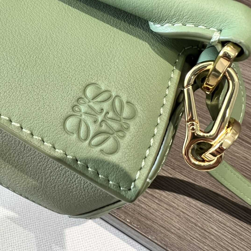 Loewe Mini Leather Puzzle Top-Handle Bag Green