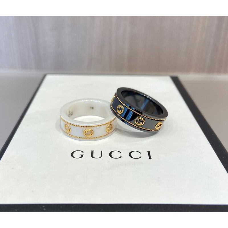 G*u*i gg logo black ring