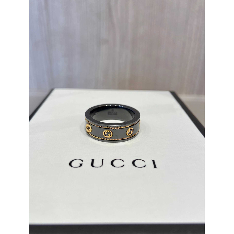 G*u*i gg logo black ring