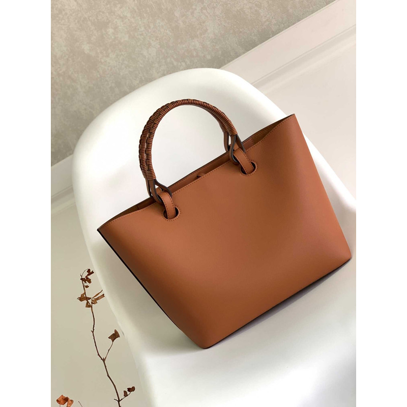 Loewe Small Anagram Tote In Classic Calfskin Brown