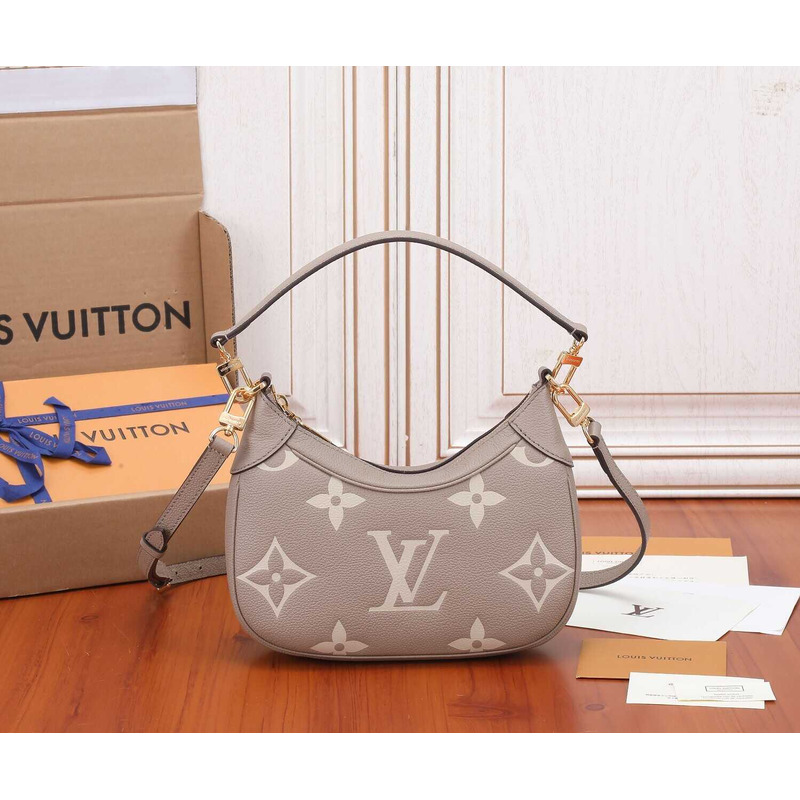 l**is V*t*n bagatelle empreinte leather dove grey and cream