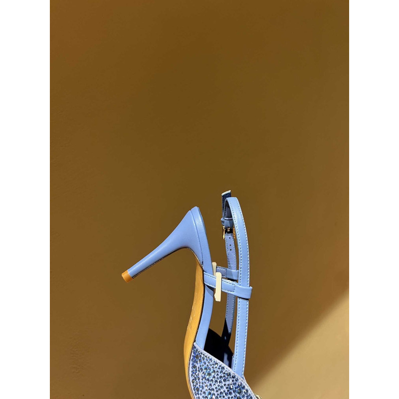 Valentino Glitter Diamond High Heel Blue