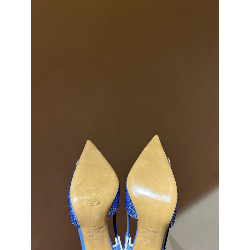 Valentino Glitter Diamond High Heel Blue