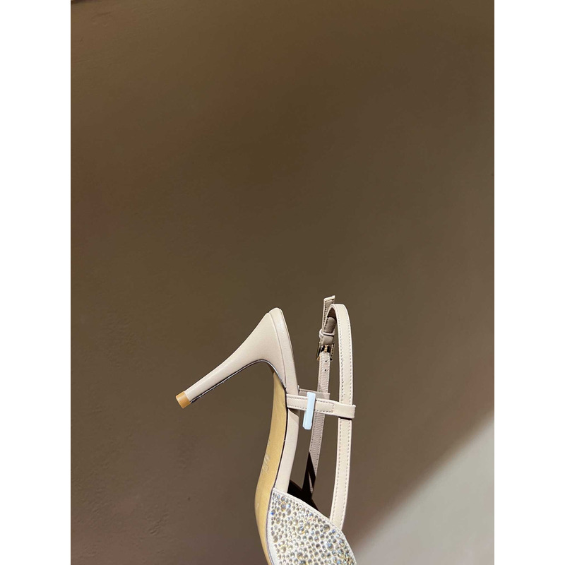 Valentino Glitter Diamond High Heel Beige