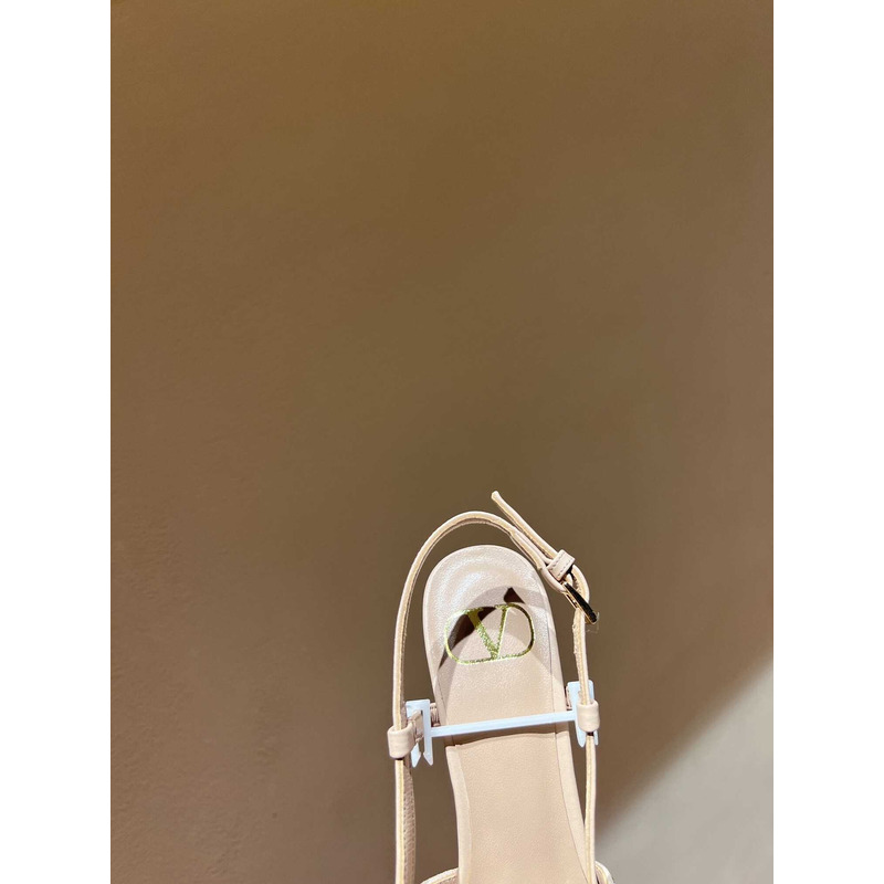 Valentino Glitter Diamond High Heel Beige